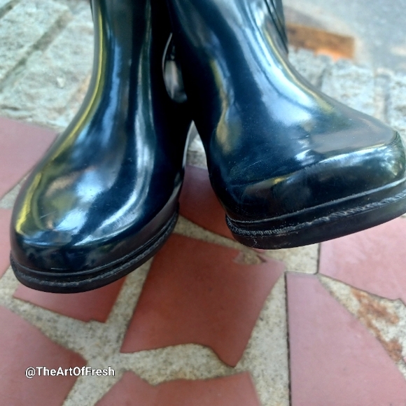 Donna Karan Black DKNY Marsha Rain Boots sz 7 - Picture 7 of 16